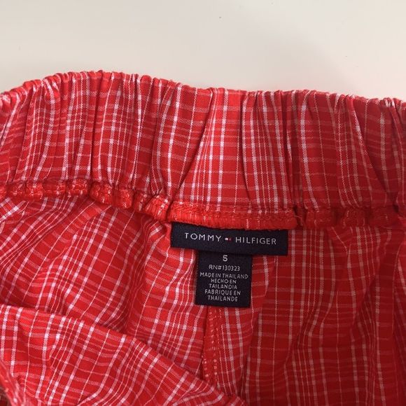 Tommy Hilfiger Girls Red Plaid Cotton Shorts sz 5 - Picture 3 of 6